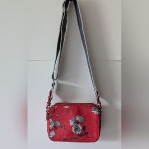 Cath Kidston Red Floral Crossbody Bag Wide Adjustable Strap